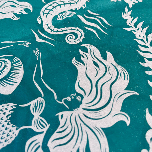 Dreamy Mermaids Ocean Blue