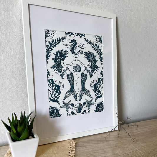 Dreamy Mermaids Deep Blue