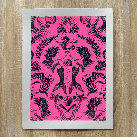 Dreamy Mermaids Neon Pink
