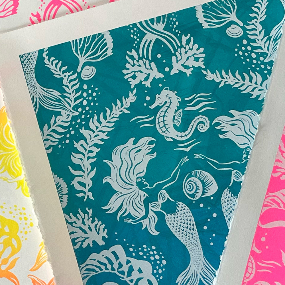 Dreamy Mermaids Ocean Blue