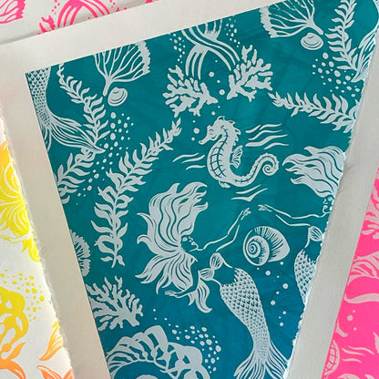 Dreamy Mermaids Ocean Blue